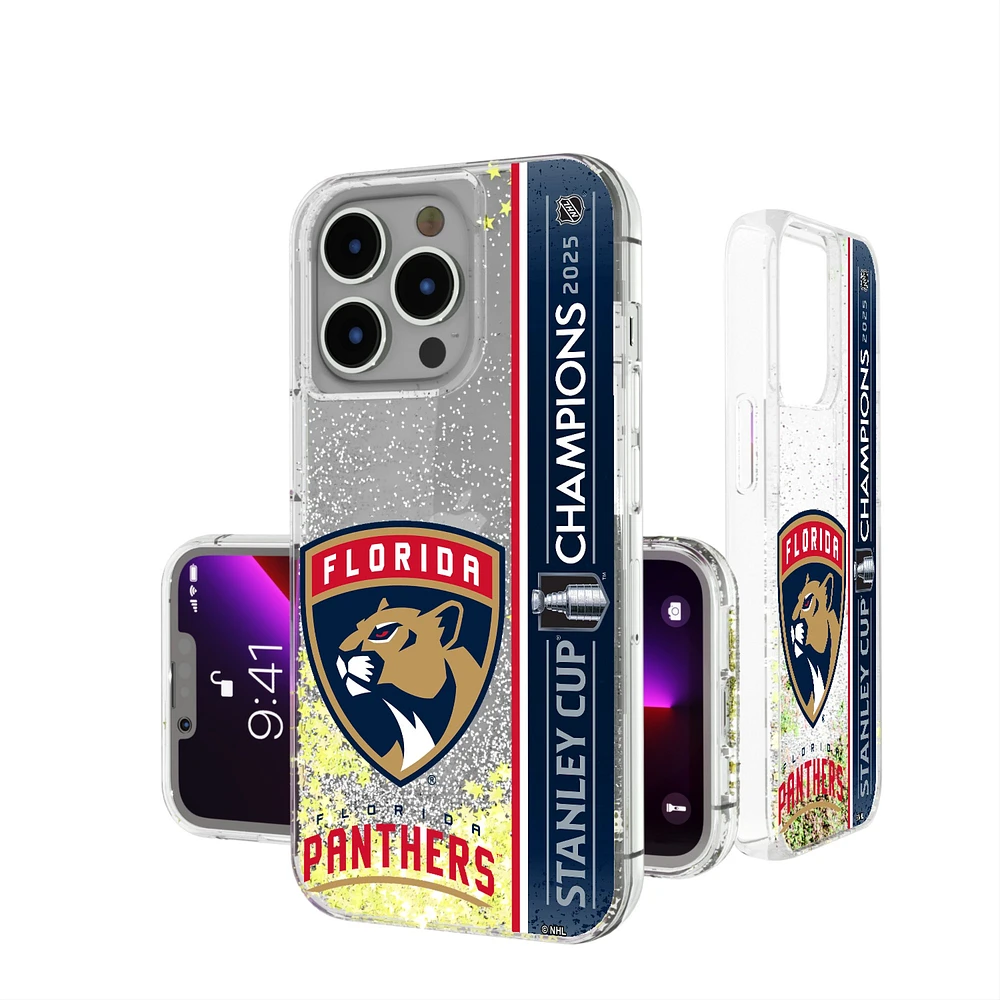 Keyscaper Florida Panthers 2025 Stanley Cup Champions iPhone Floating Glitter Case