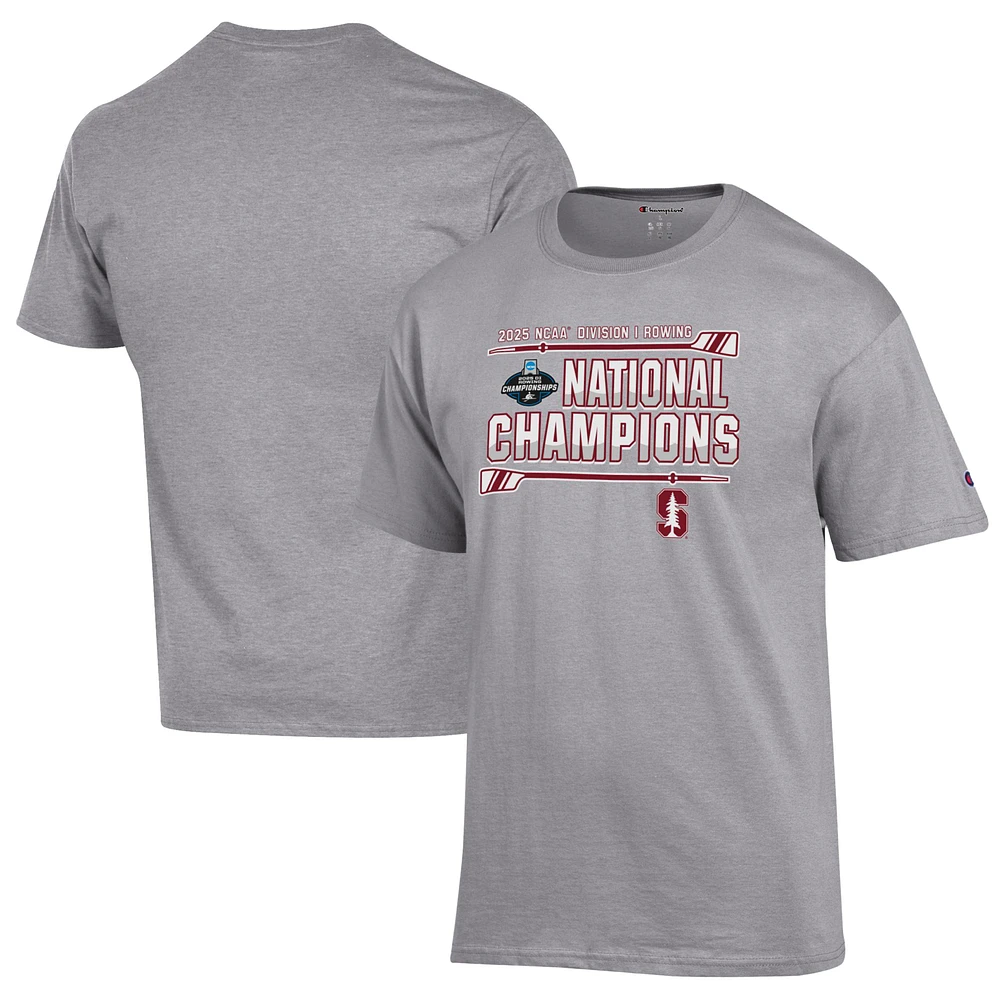 Unisex Champion Gray Stanford Cardinal 2025 NCAA Rowing National Champions T-Shirt