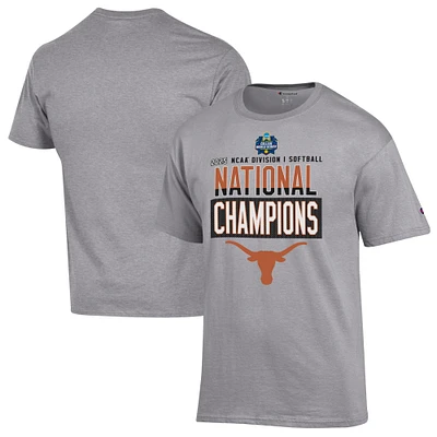 Men's Champion Gray Texas Longhorns 2025 NCAA Softball Women's College World Series Champions Locker Room T-Shirt