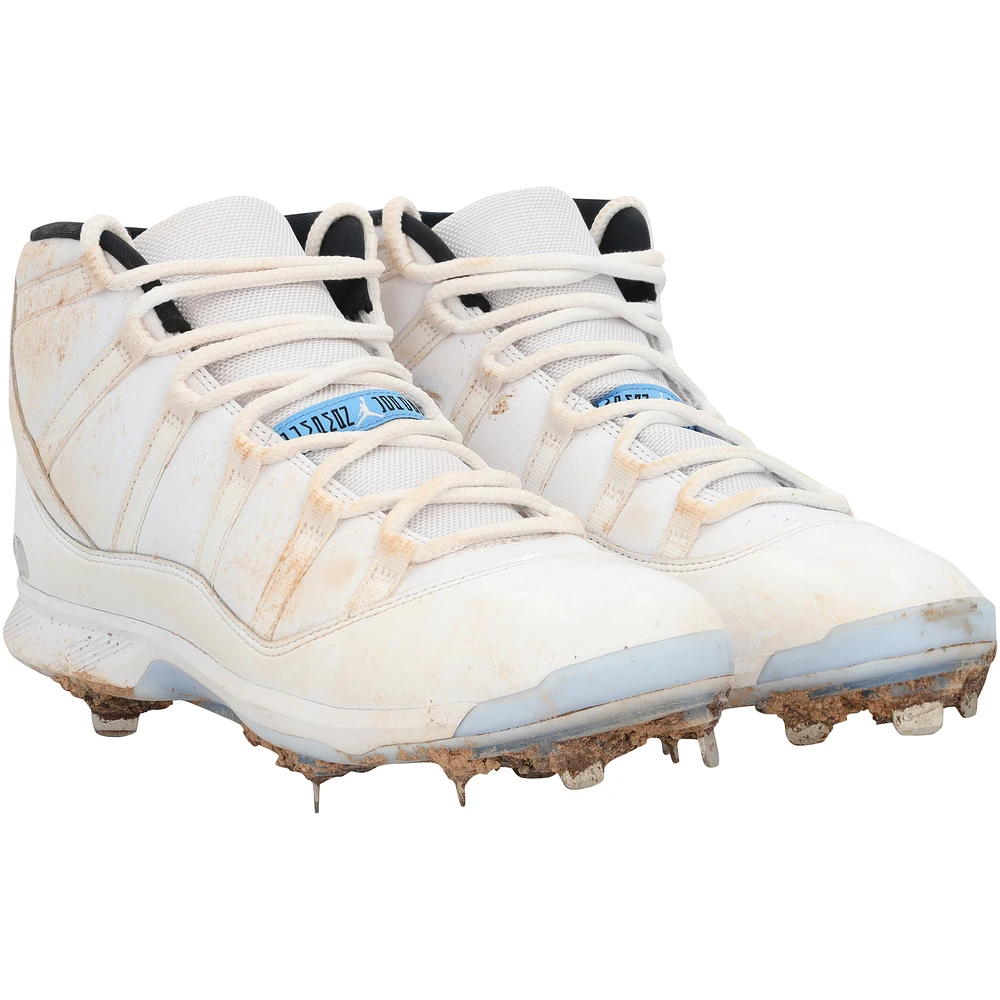 Mookie Betts Los Angeles Dodgers Game-Used White Jordan Brand Cleats vs. Detroit Tigers on March 28, 2025 - 3-5, 2 HR, 4 RBI, 3 R