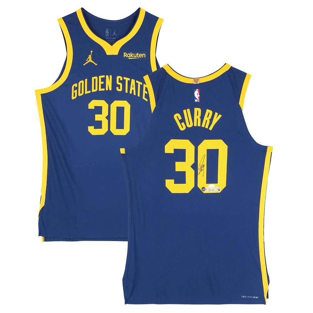 Stephen Curry Golden State Warriors Autographed Navy Jordan Brand 2022-23 Statement Edition Authentic Jersey