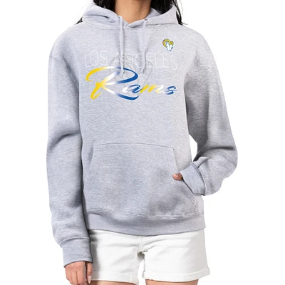 Women's G-III 4Her by Carl Banks Gray Los Angeles Rams Shadow Logo Fleece Pullover Hoodie