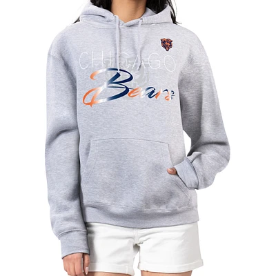Women's G-III 4Her by Carl Banks Gray Chicago Bears Shadow Logo Fleece Pullover Hoodie