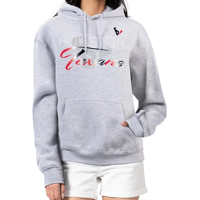 Women's G-III 4Her by Carl Banks Gray Houston Texans Shadow Logo Fleece Pullover Hoodie