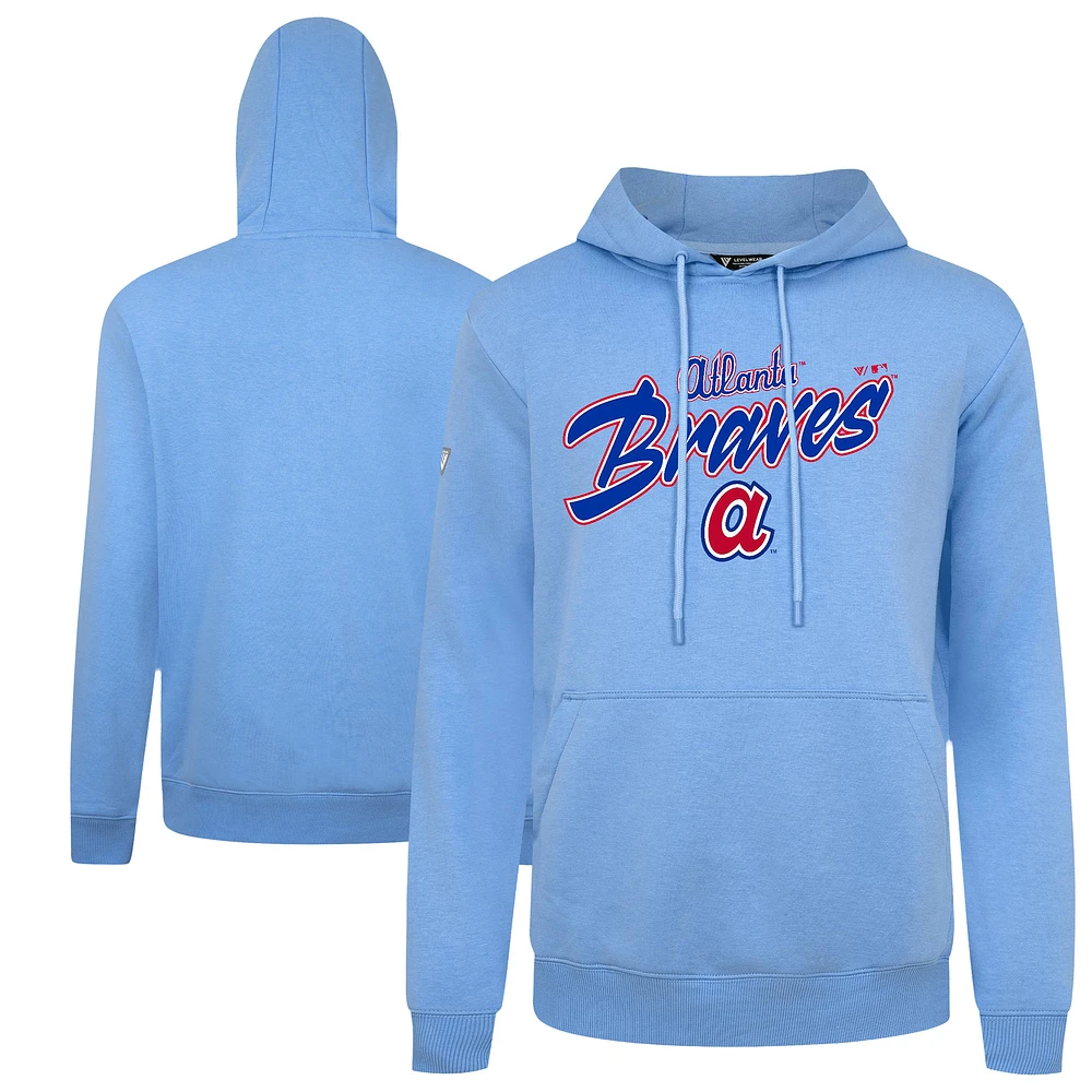 Men's Levelwear Light Blue Atlanta Braves Defiant Podium Pullover Hoodie