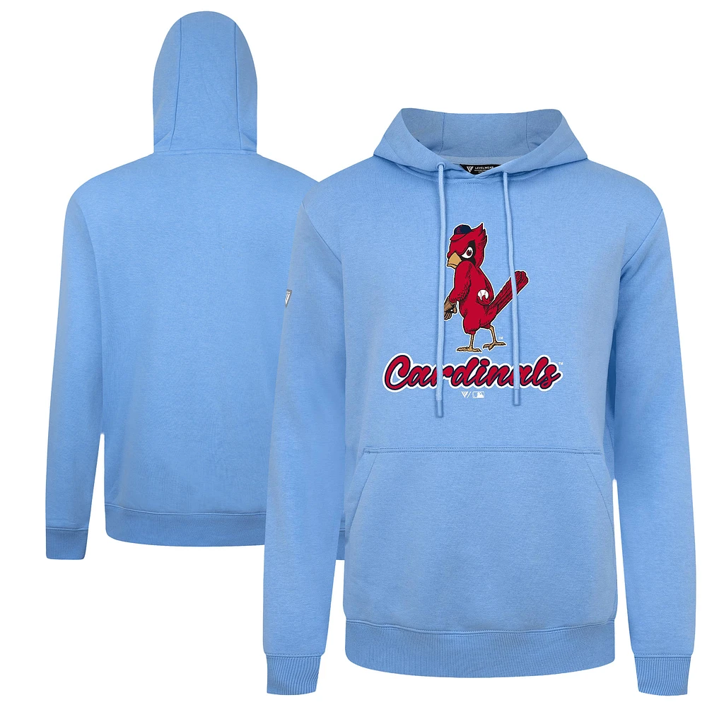Men's Levelwear Light Blue St. Louis Cardinals Seeing Red Podium Pullover Hoodie