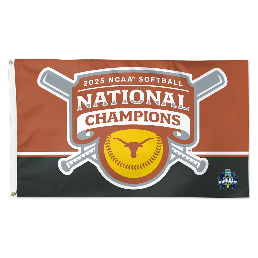WinCraft Texas Longhorns 2025 NCAA Softball Women's College World Series Champions 3' x 5' Single-Sided Deluxe Flag