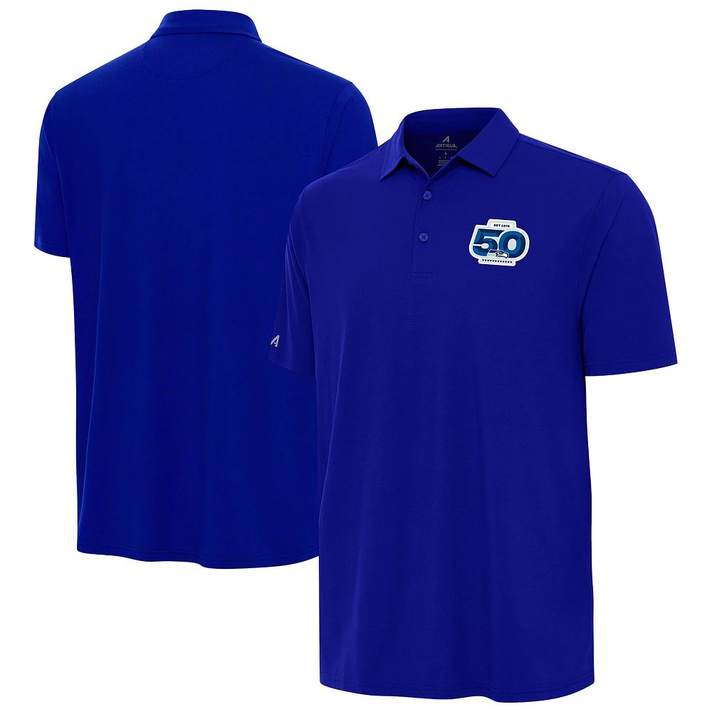 Men's Antigua Royal Seattle Seahawks 50th Season Era Polo