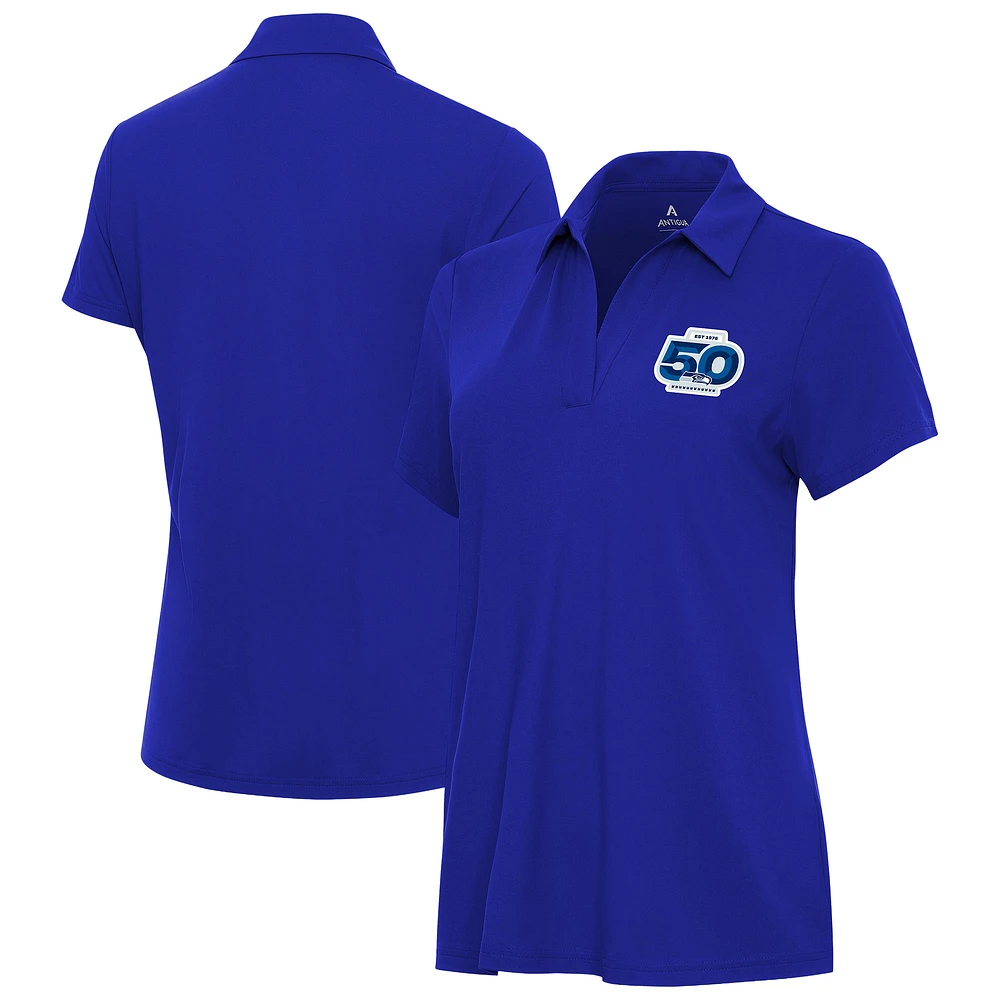 Women's Antigua Royal Seattle Seahawks 50th Season Era Polo