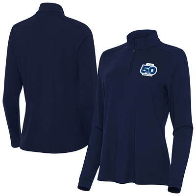 Women's Antigua College Navy Seattle Seahawks 50th Season Intent Quarter-Zip Pullover