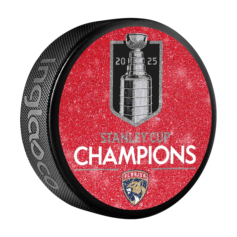 Florida Panthers Inglasco 2025 Stanley Cup Champions Glitter Hockey Puck