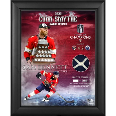 Florida Panthers 2025 Stanley Cup Champions Framed 13" x 16" Conn Smythe Collage with a Piece of Game-Used Net from the 2025 Stanley Cup Final - Limited Edition of 500