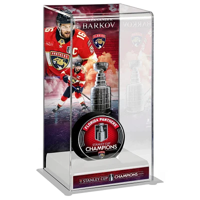 Aleksander Barkov Florida Panthers 2025 Stanley Cup Champions Logo Deluxe Tall Hockey Puck Case