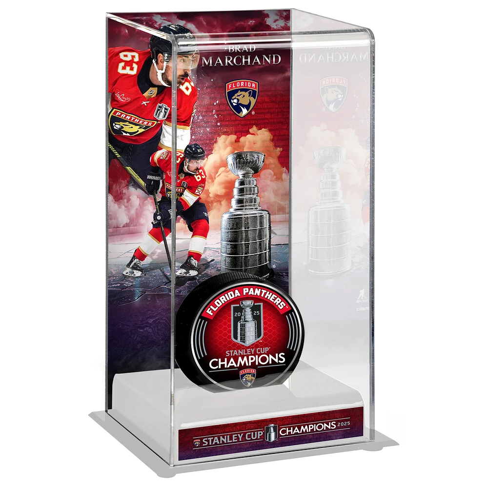 Brad Marchand Florida Panthers 2025 Stanley Cup Champions Logo Deluxe Tall Hockey Puck Case