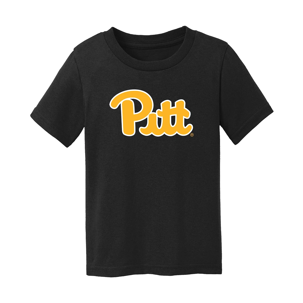 Toddler Chad & Jake Black Pitt Panthers Primary Logo T-Shirt