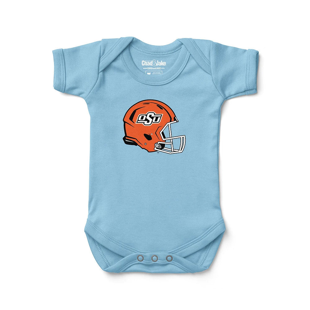 Newborn & Infant Chad Jake Light Blue Oklahoma State Cowboys Helmet Logo Bodysuit