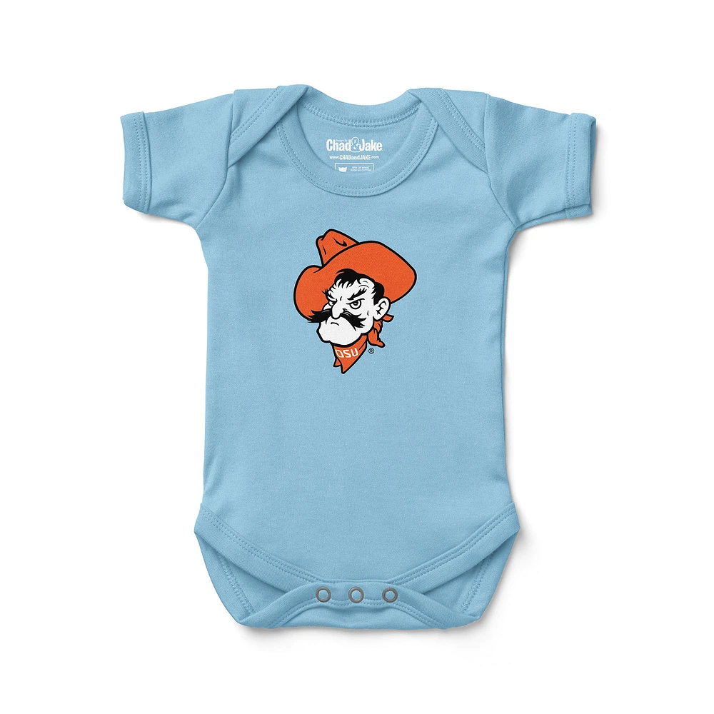Newborn & Infant Chad Jake Light Blue Oklahoma State Cowboys Mascot Logo Bodysuit