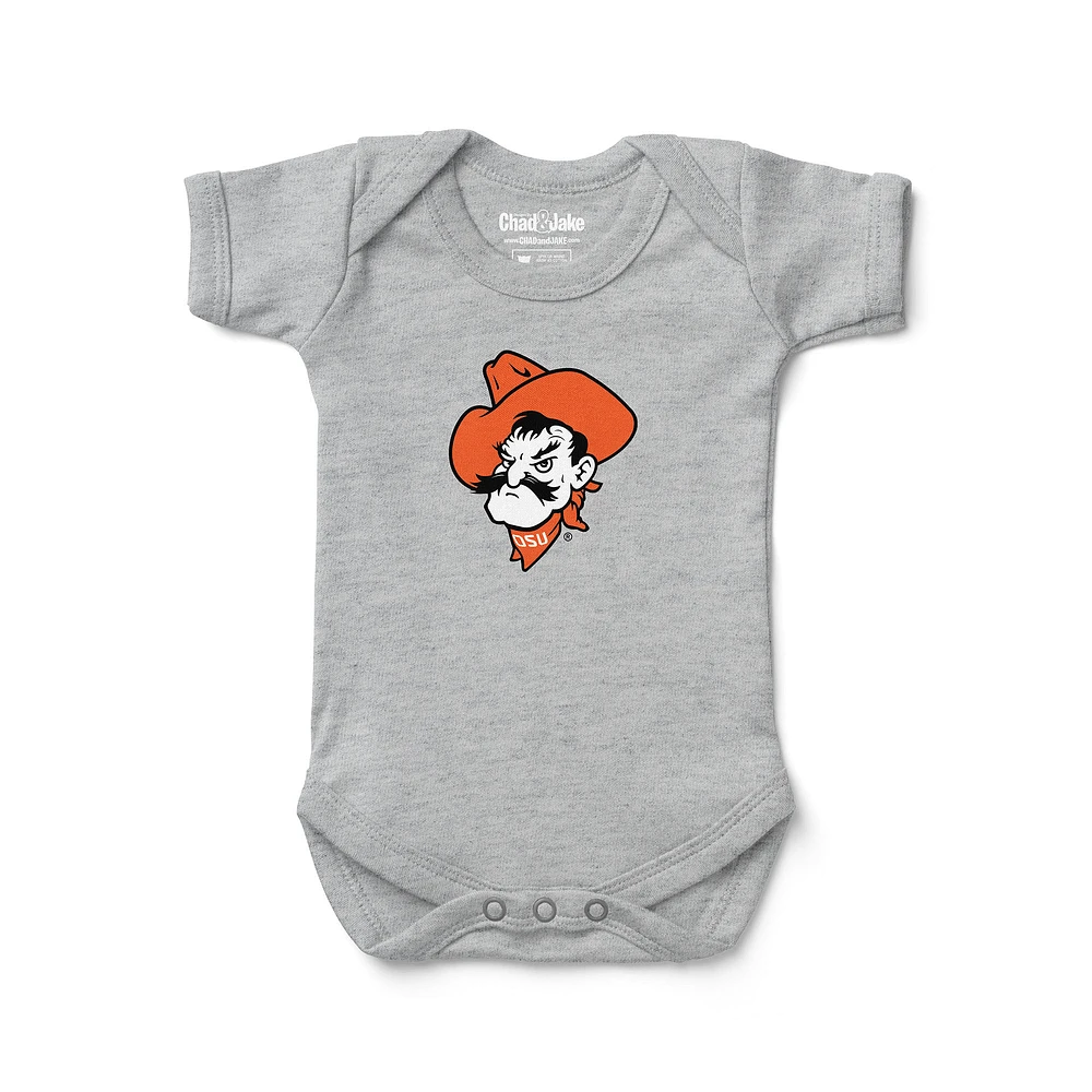 Newborn & Infant Chad Jake Heather Gray Oklahoma State Cowboys Mascot Logo Bodysuit