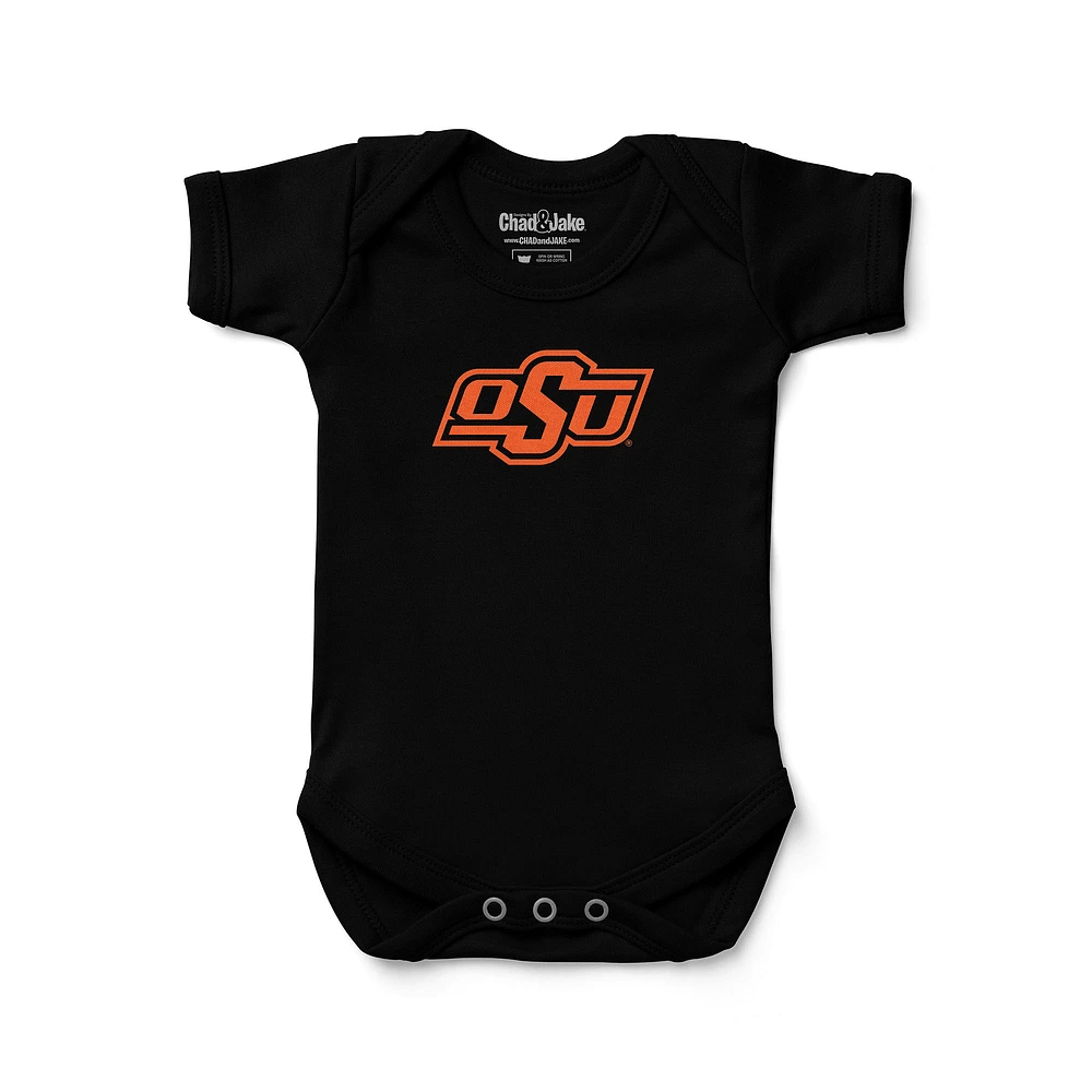 Newborn & Infant Chad Jake Black Oklahoma State Cowboys Primary Logo Bodysuit