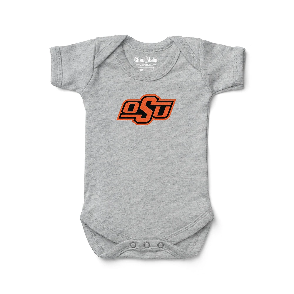 Newborn & Infant Chad Jake Heather Gray Oklahoma State Cowboys Primary Logo Bodysuit