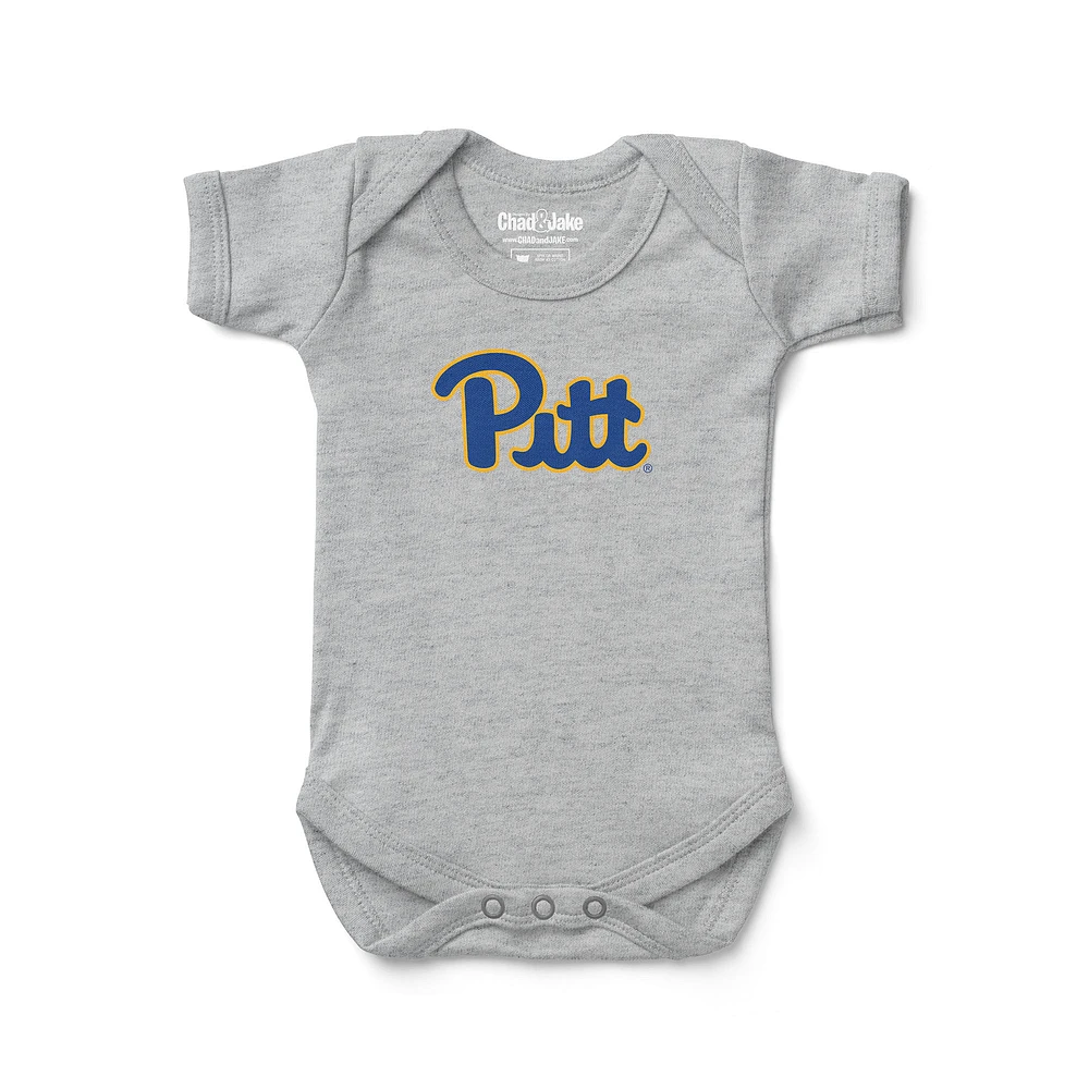 Newborn & Infant Chad Jake Heather Gray Pitt Panthers Primary Logo Bodysuit