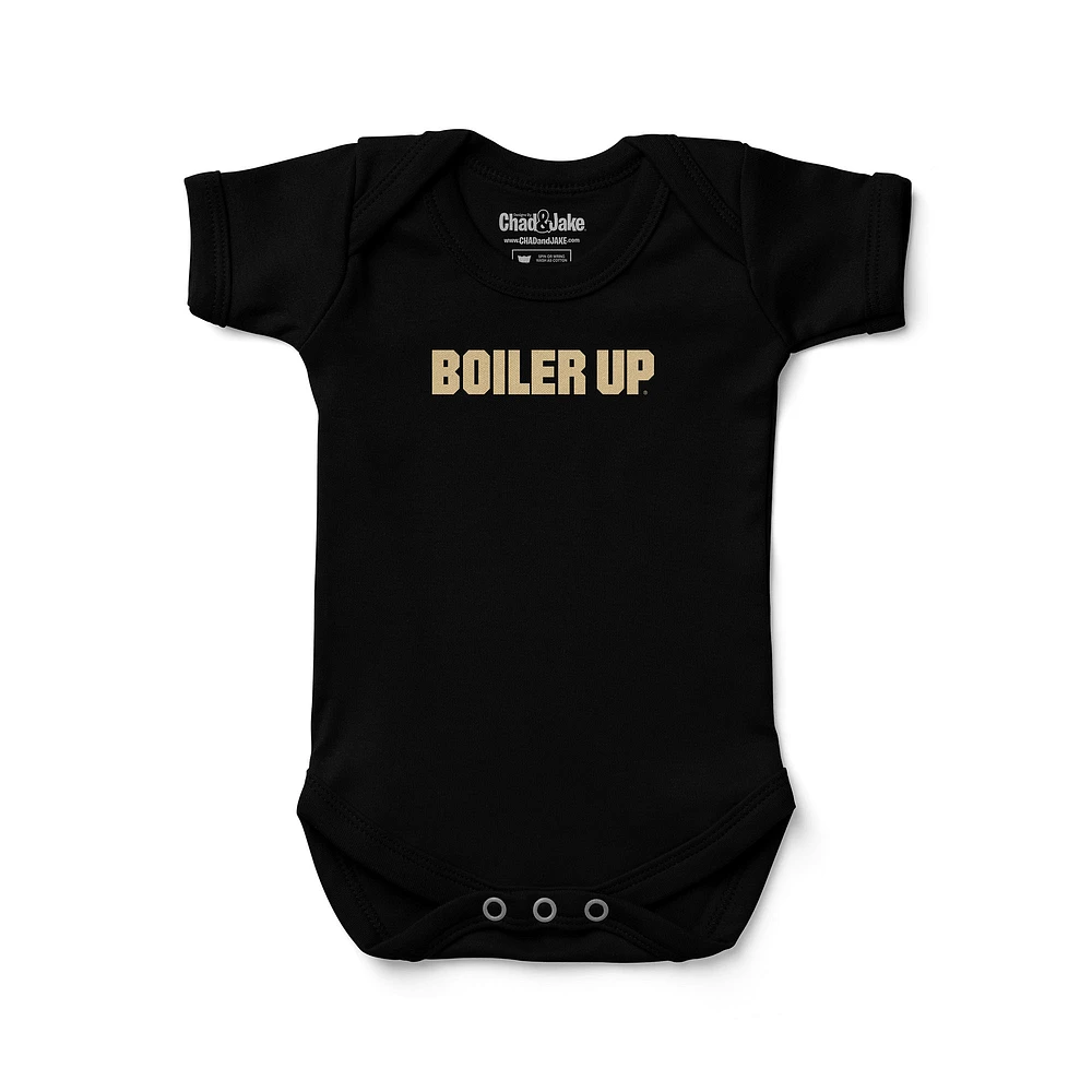 Newborn & Infant Chad Jake Black Purdue Boilermakers Boiler Up Logo Bodysuit