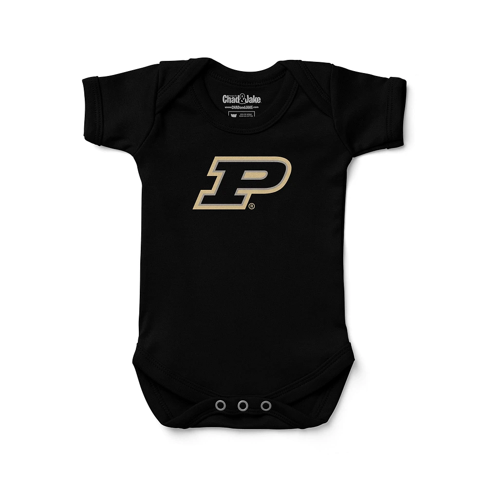 Newborn & Infant Chad Jake Black Purdue Boilermakers Primary Logo Bodysuit