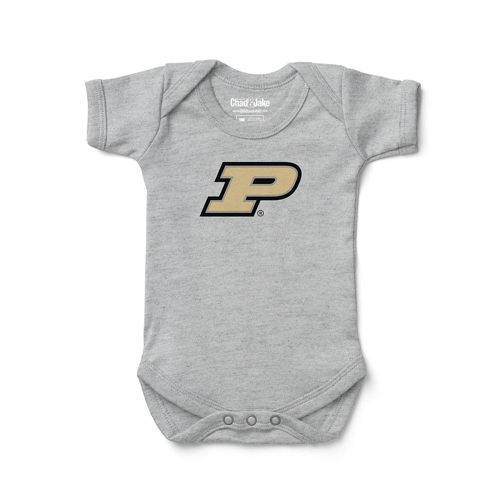 Newborn & Infant Chad Jake Heather Gray Purdue Boilermakers Primary Logo Bodysuit