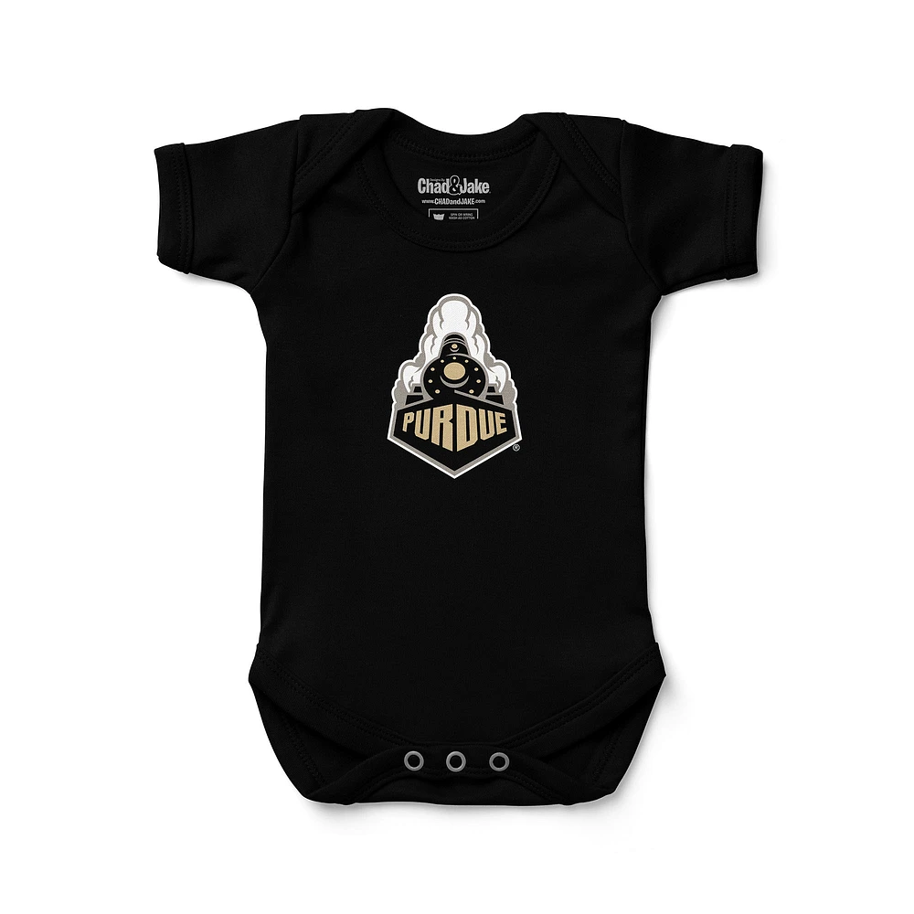 Newborn & Infant Chad Jake Black Purdue Boilermakers Secondary Logo Bodysuit