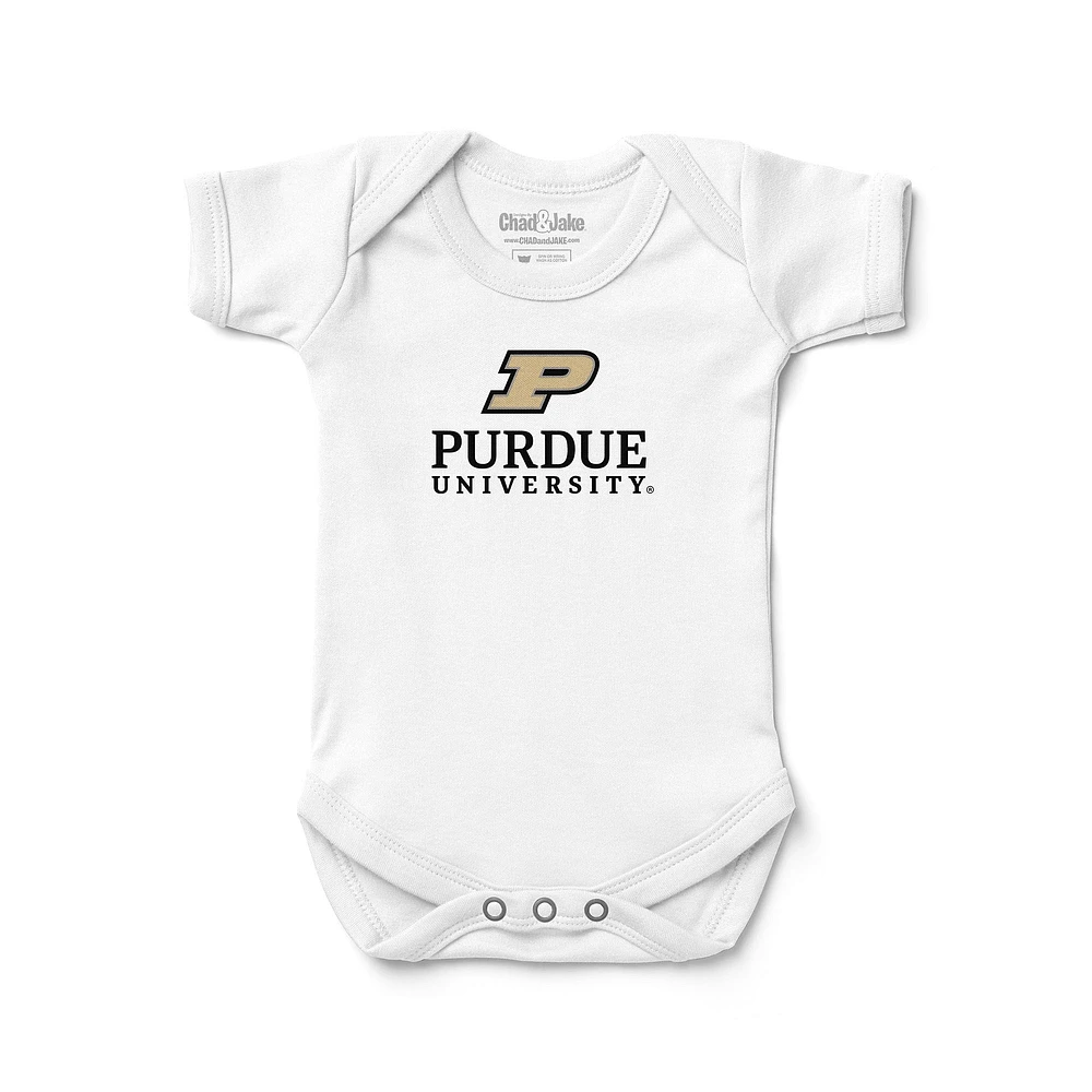 Newborn & Infant Chad Jake White Purdue Boilermakers Signature Logo Bodysuit