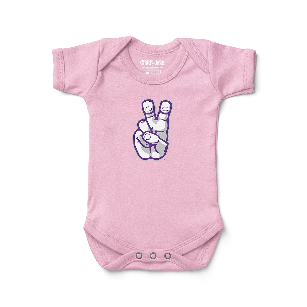Newborn & Infant Chad Jake Pink TCU Horned Frogs Frog Hand Logo Bodysuit