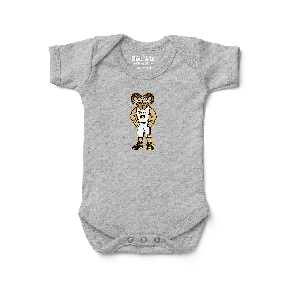 Newborn & Infant Chad Jake Heather Gray VCU Rams Mascot Logo Bodysuit