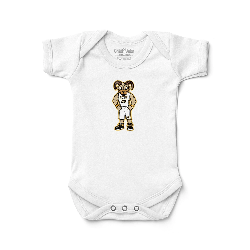 Newborn & Infant Chad Jake White VCU Rams Mascot Logo Bodysuit