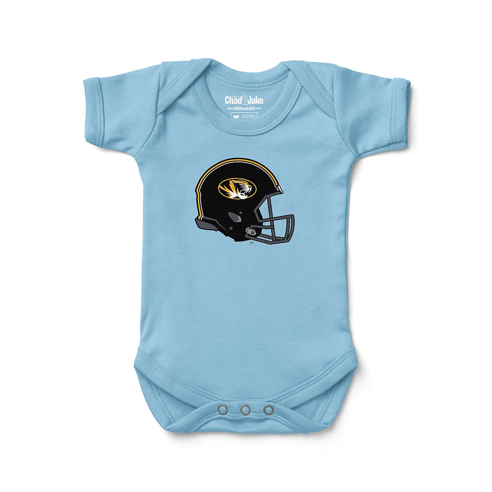Newborn & Infant Chad Jake Light Blue Missouri Tigers Helmet Logo Bodysuit