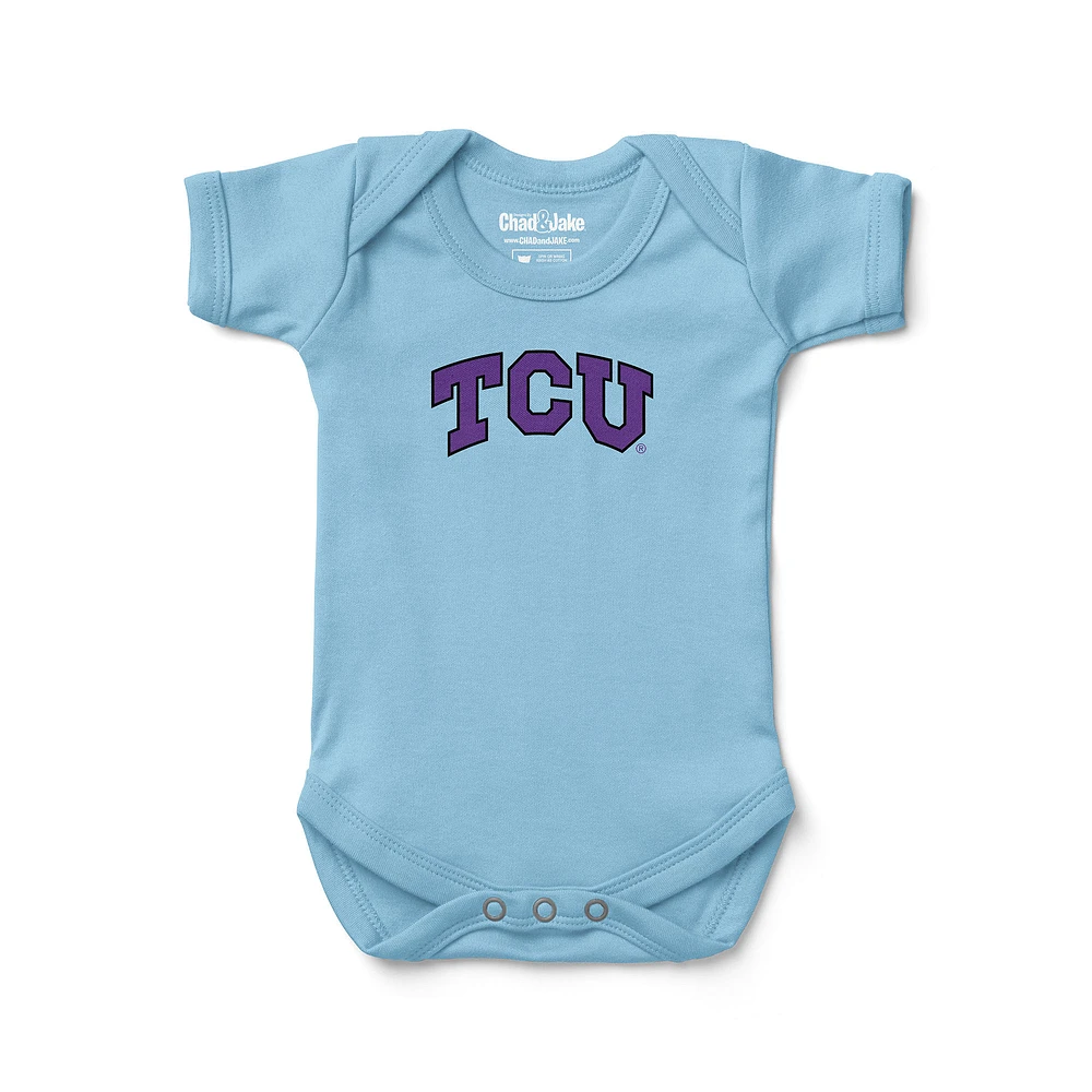 Newborn & Infant Chad Jake Light Blue TCU Horned Frogs Primary Logo Bodysuit