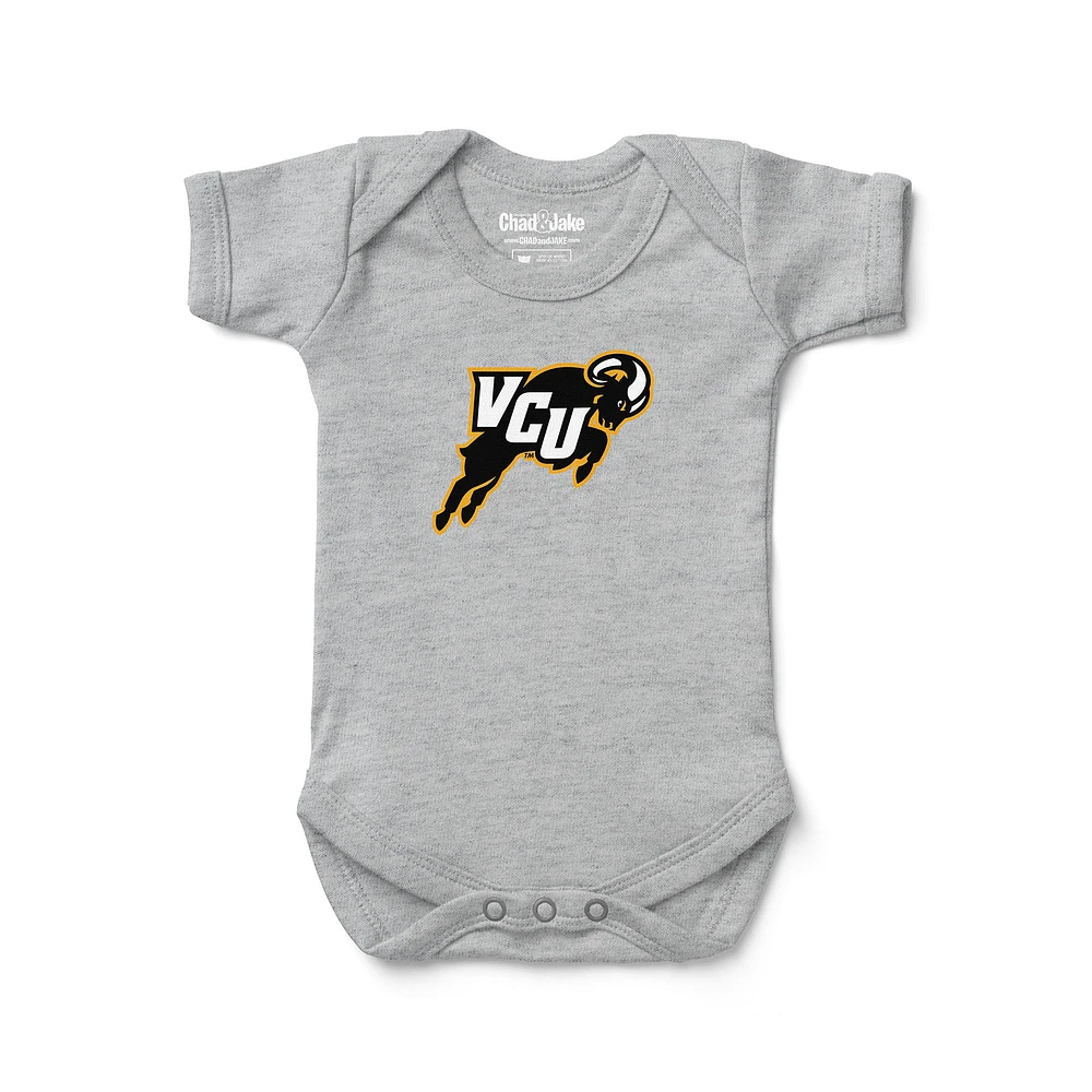 Newborn & Infant Chad Jake Heather Gray VCU Rams Secondary Logo Bodysuit