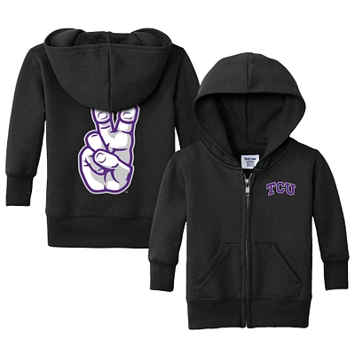 Infant Chad & Jake Black TCU Horned Frogs Primary Logo Full-Zip Hoodie