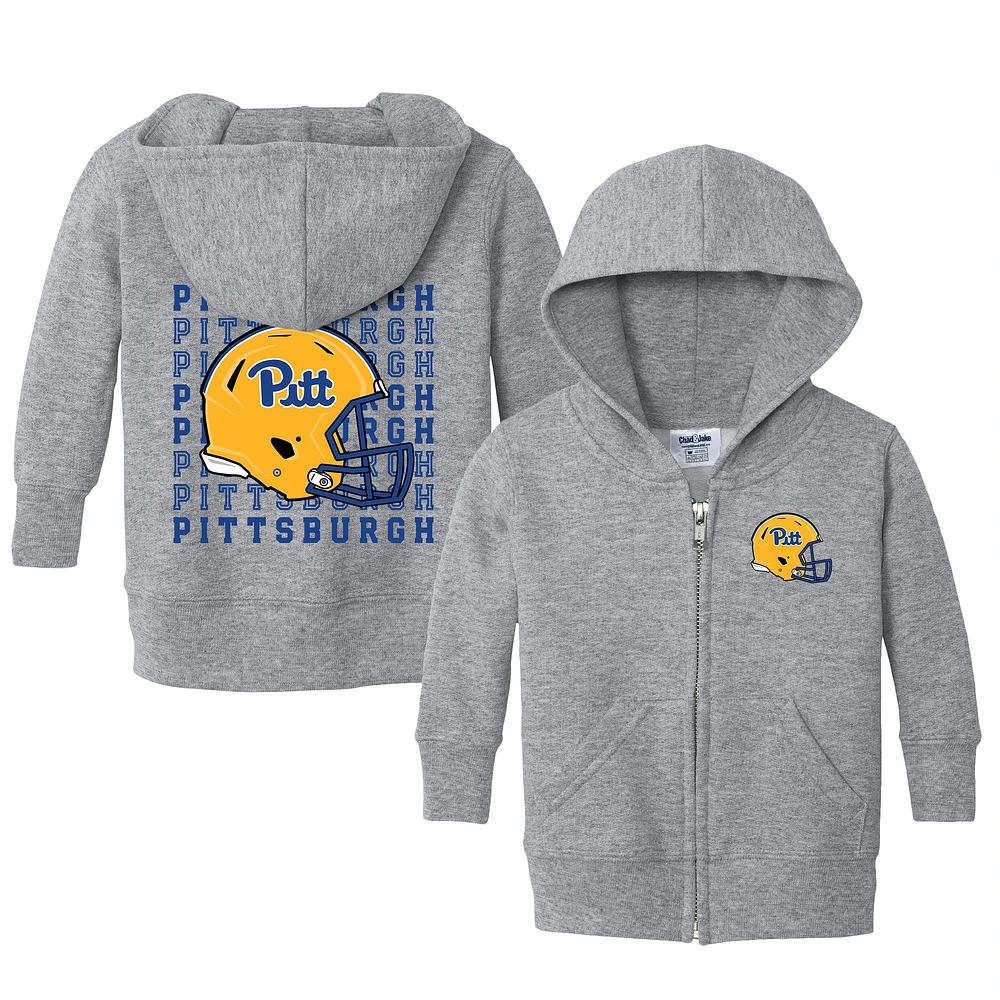 Infant Chad & Jake Heather Gray Pitt Panthers Retro Full-Zip Hoodie