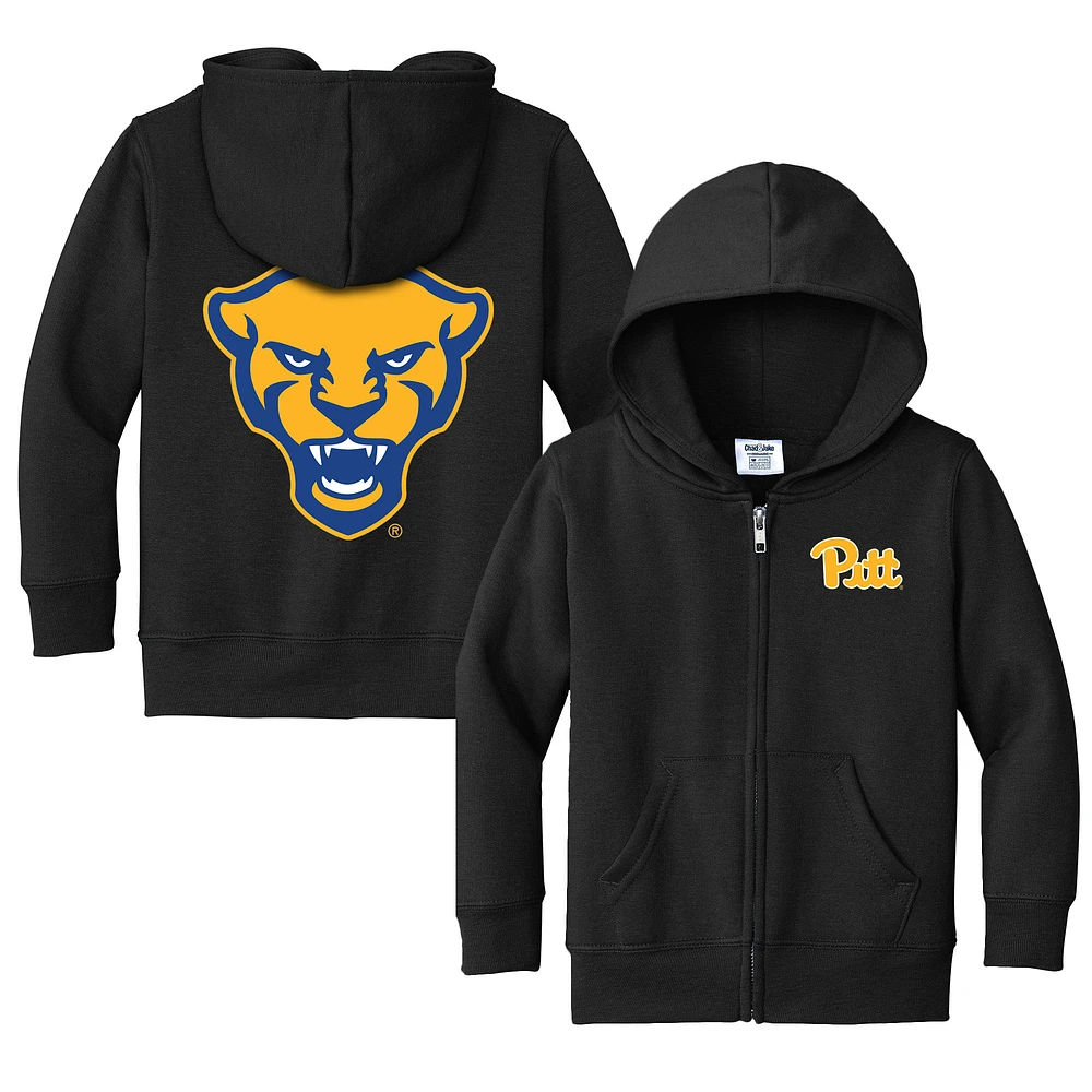 Toddler Chad & Jake Black Pitt Panthers Primary Logo Full-Zip Hoodie