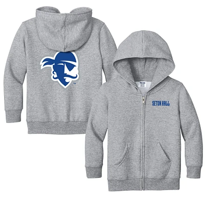 Toddler Chad & Jake Heather Gray Seton Hall Pirates Primary Logo Full-Zip Hoodie