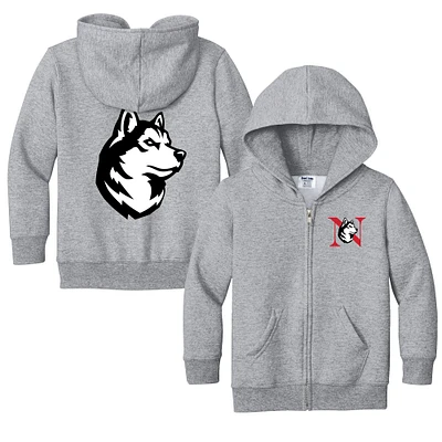 Toddler Chad & Jake Heather Gray Northeastern Huskies Primary Logo Full-Zip Hoodie