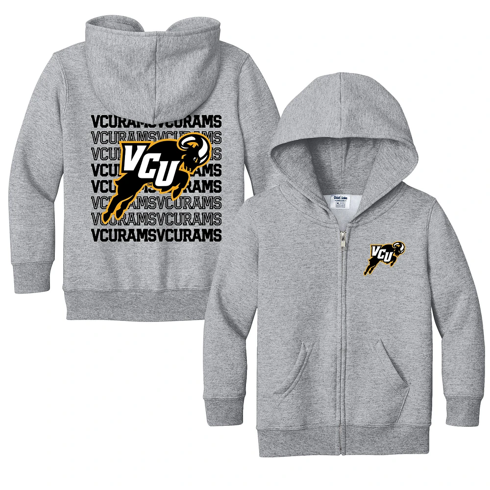 Toddler Chad & Jake Heather Gray VCU Rams Retro Full-Zip Hoodie