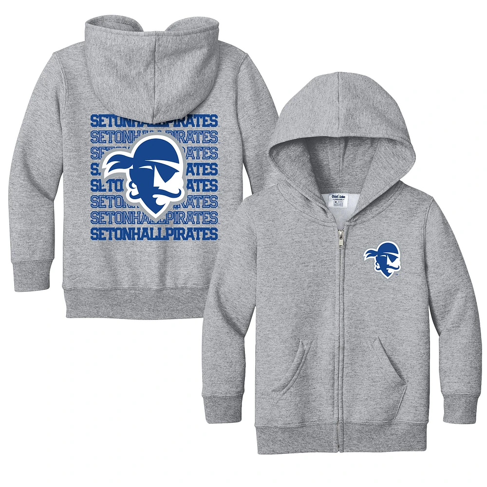 Toddler Chad & Jake Heather Gray Seton Hall Pirates Retro Full-Zip Hoodie