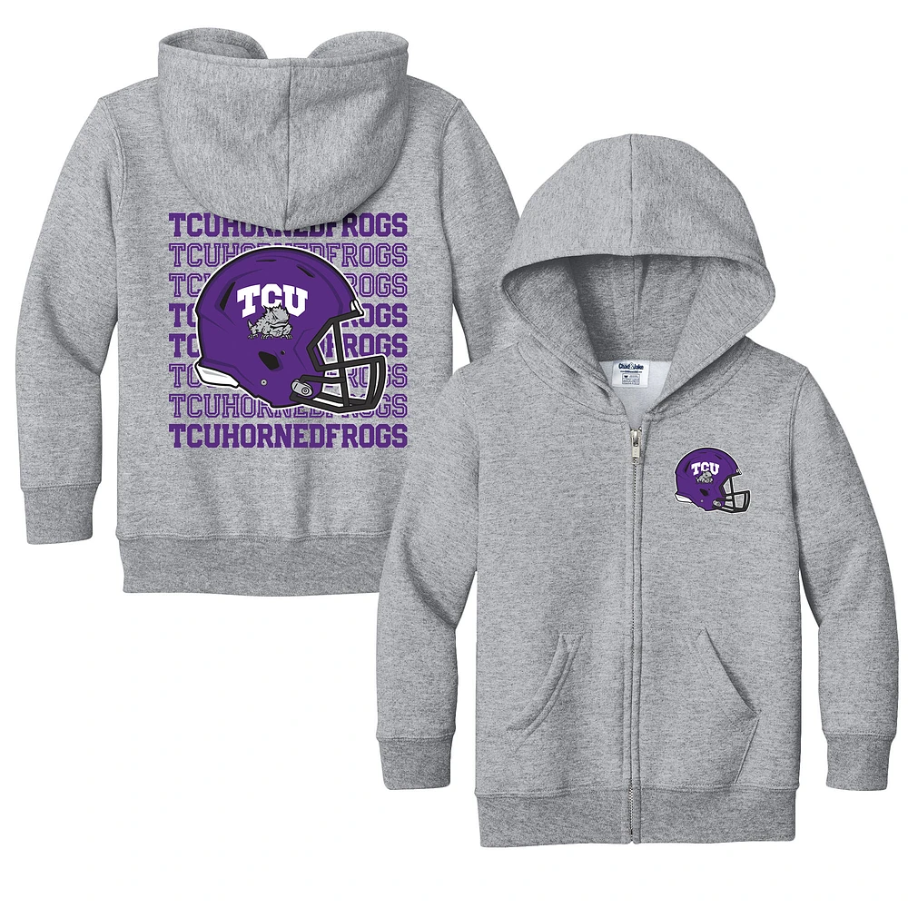 Toddler Chad & Jake Heather Gray TCU Horned Frogs Retro Full-Zip Hoodie