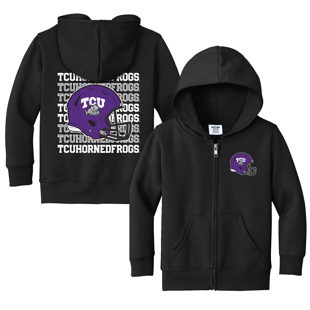 Toddler Chad & Jake Black TCU Horned Frogs Retro Full-Zip Hoodie