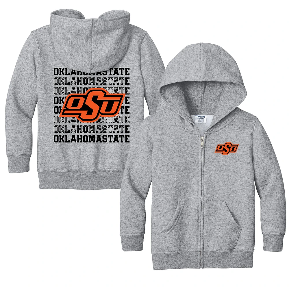 Toddler Chad & Jake Heather Gray Oklahoma State Cowboys Retro Full-Zip Hoodie