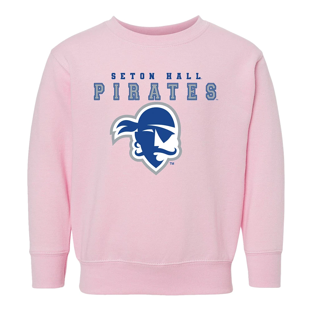 Toddler Chad & Jake Pink Seton Hall Pirates Varsity Design Crewneck Sweatshirt