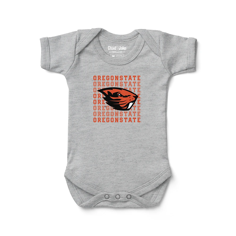 Newborn & Infant Chad Jake Heather Gray Oregon State Beavers Retro Bodysuit