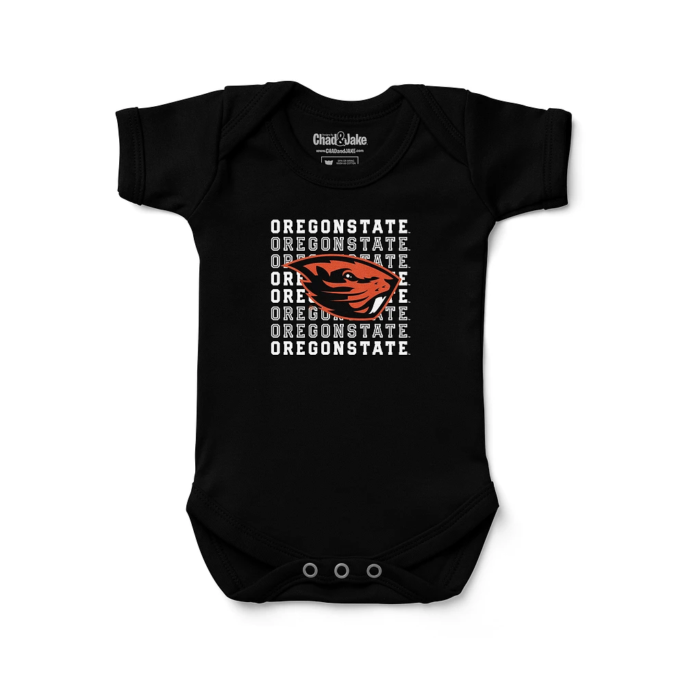 Newborn & Infant Chad Jake Black Oregon State Beavers Retro Bodysuit