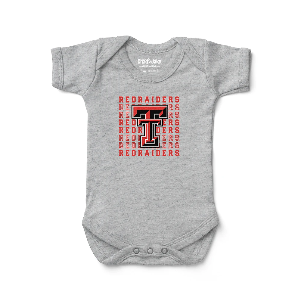 Newborn & Infant Chad Jake Heather Gray Texas Tech Red Raiders Retro Bodysuit